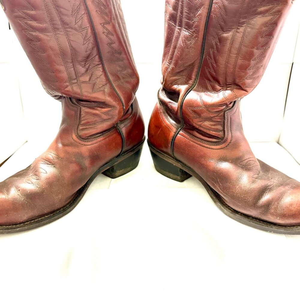 Mason Western Roper Boot Men 10 E Brown Leather